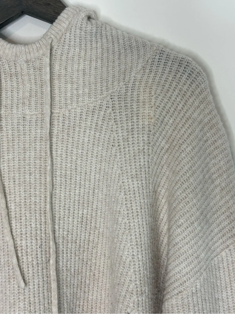 CALIA Womens Medium Slouchy Cream Ivory Knit Hooded Pullover Sweater Solid